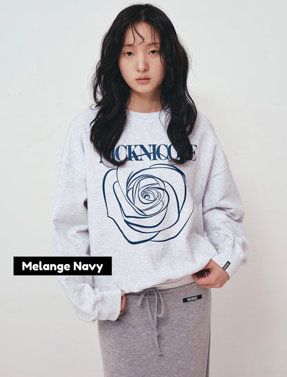 韓國 Nick Nicole Rose Printing Sweatshirt【NN005】