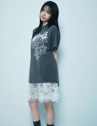 韓國 Mardi Mercredi UNISEX TSHIRT TRIPLE FLOWER【MM141】