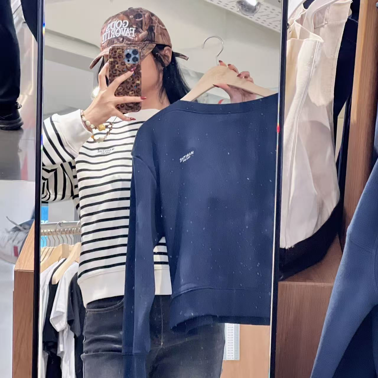 韓國 Marithe Francois Girbaud W Boat Neck Oversized Sweatshirt【MF705】