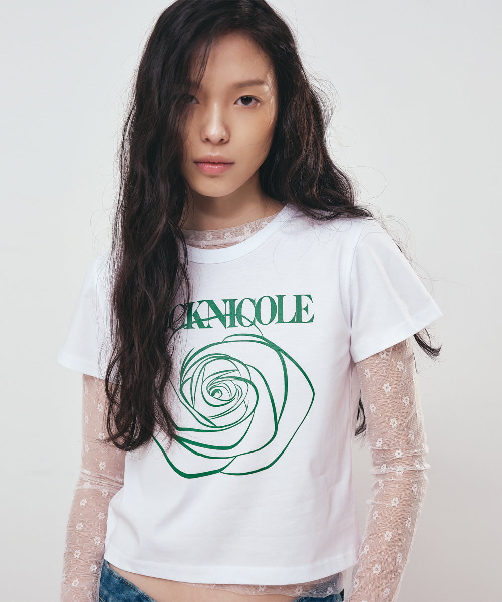 韓國 Nick Nicole Rose Signature Crop Top【NK024】