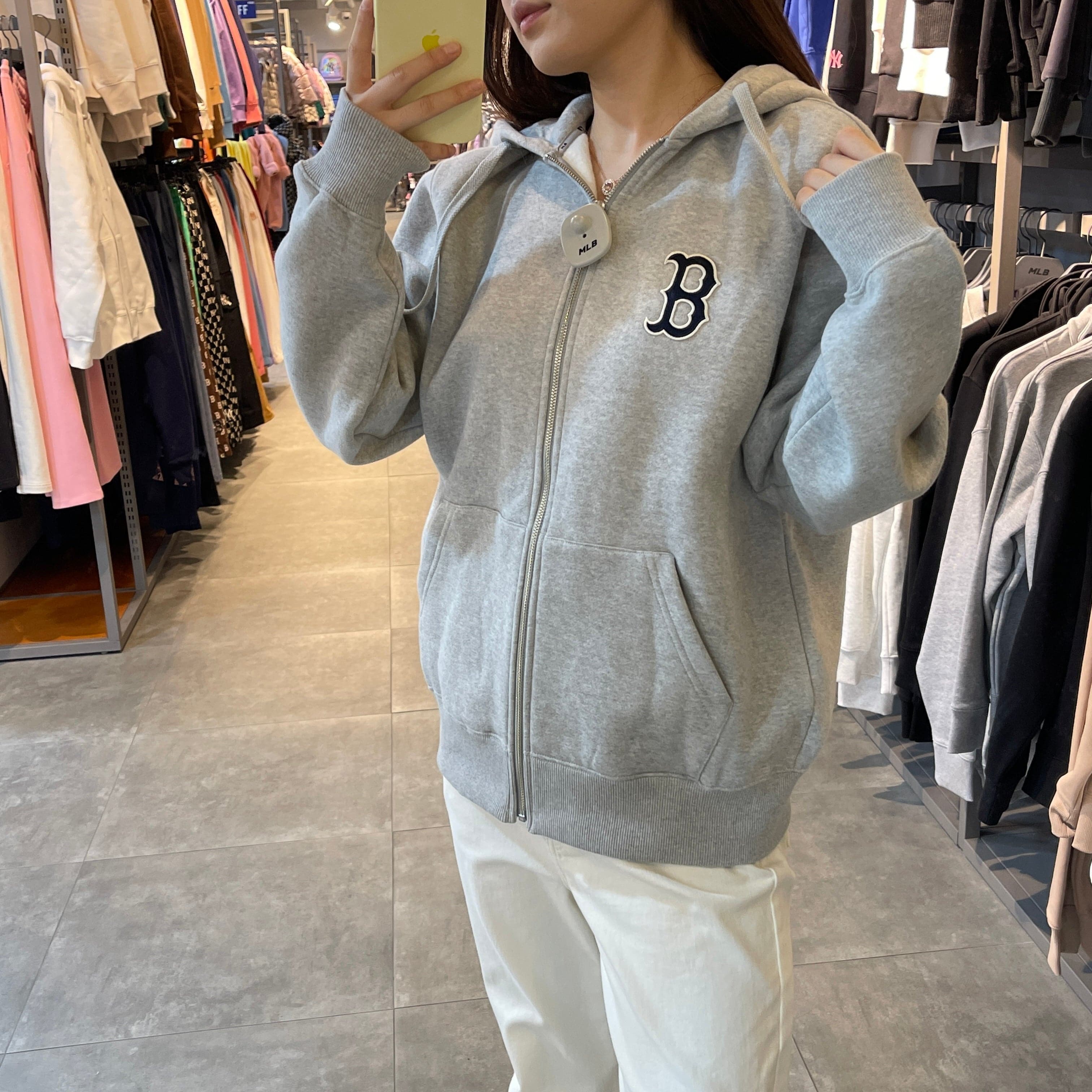 韓國 MLB Basic Big Logo Fleece Hooded Zip-Up 【MB042】 - STT Mall HK 靚太網購