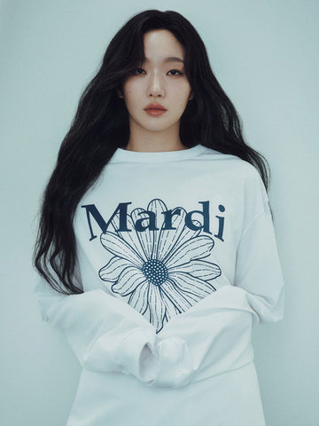韓國 Mardi Mercredi UNISEX TSHIRT LONG SLEEVE FLOWERMARDI【MM036】