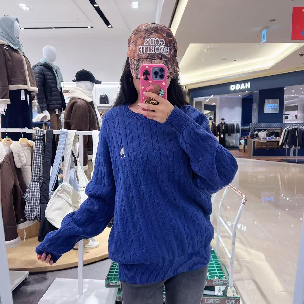 韓國 SPAO Woody Cable Round Neck Sweater【SP299】