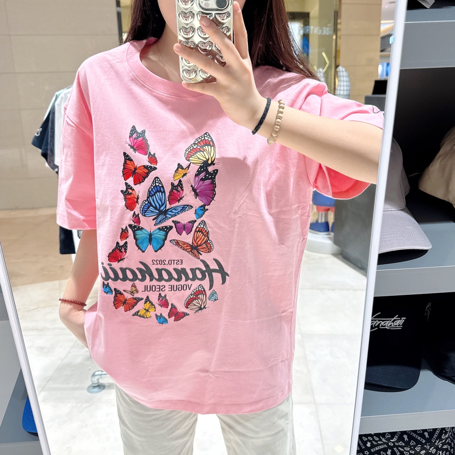 韓國 HANAHAII 蝴蝶圖案 T-shirt【HA024】 - STT Mall HK 靚太網購