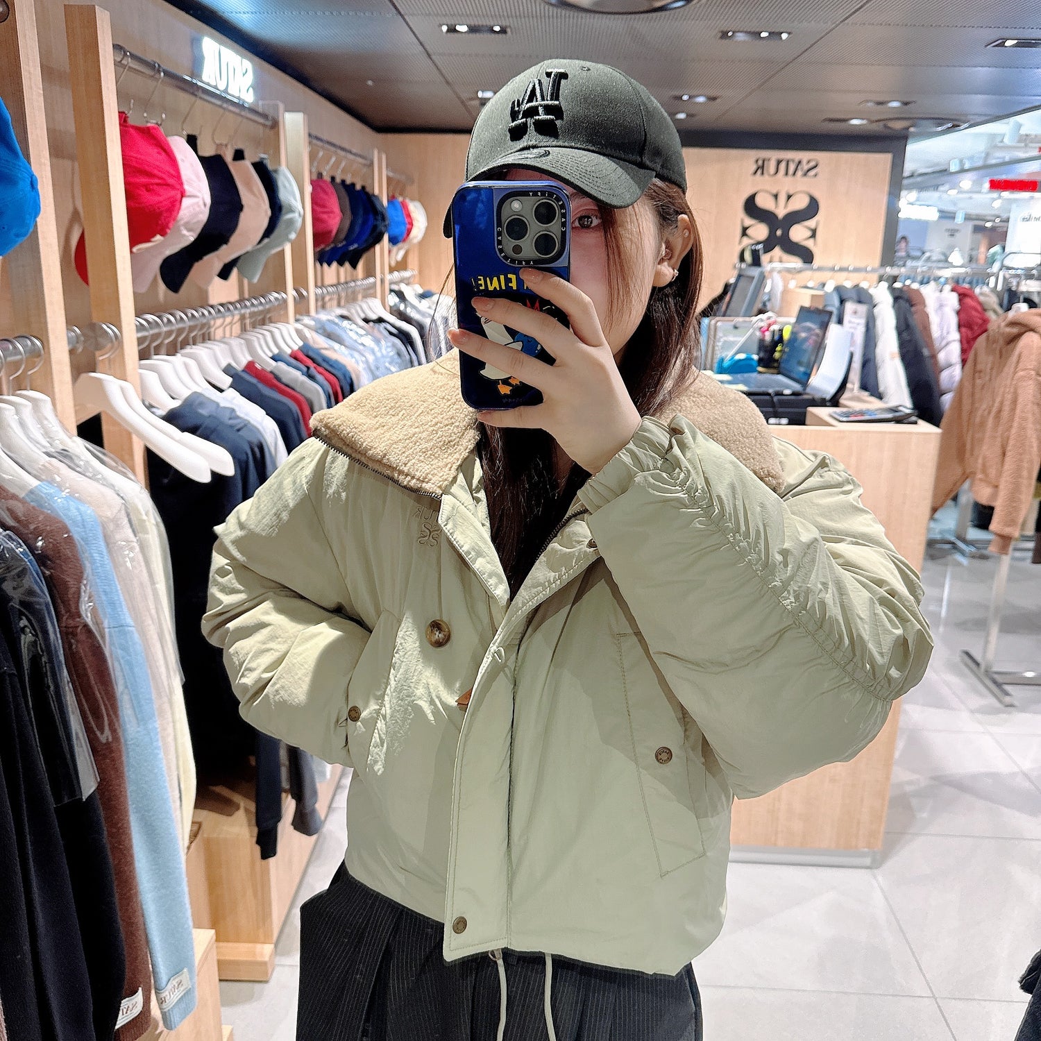 韓國 Satur Wide Collar Crop Padded Jacket【SR174】