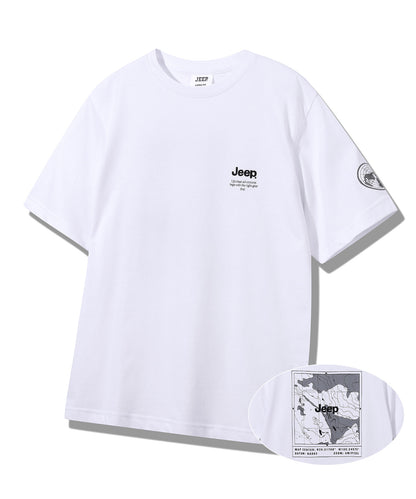 韓國 Jeep Earth Embroidered Print T-Shirt【JP037】
