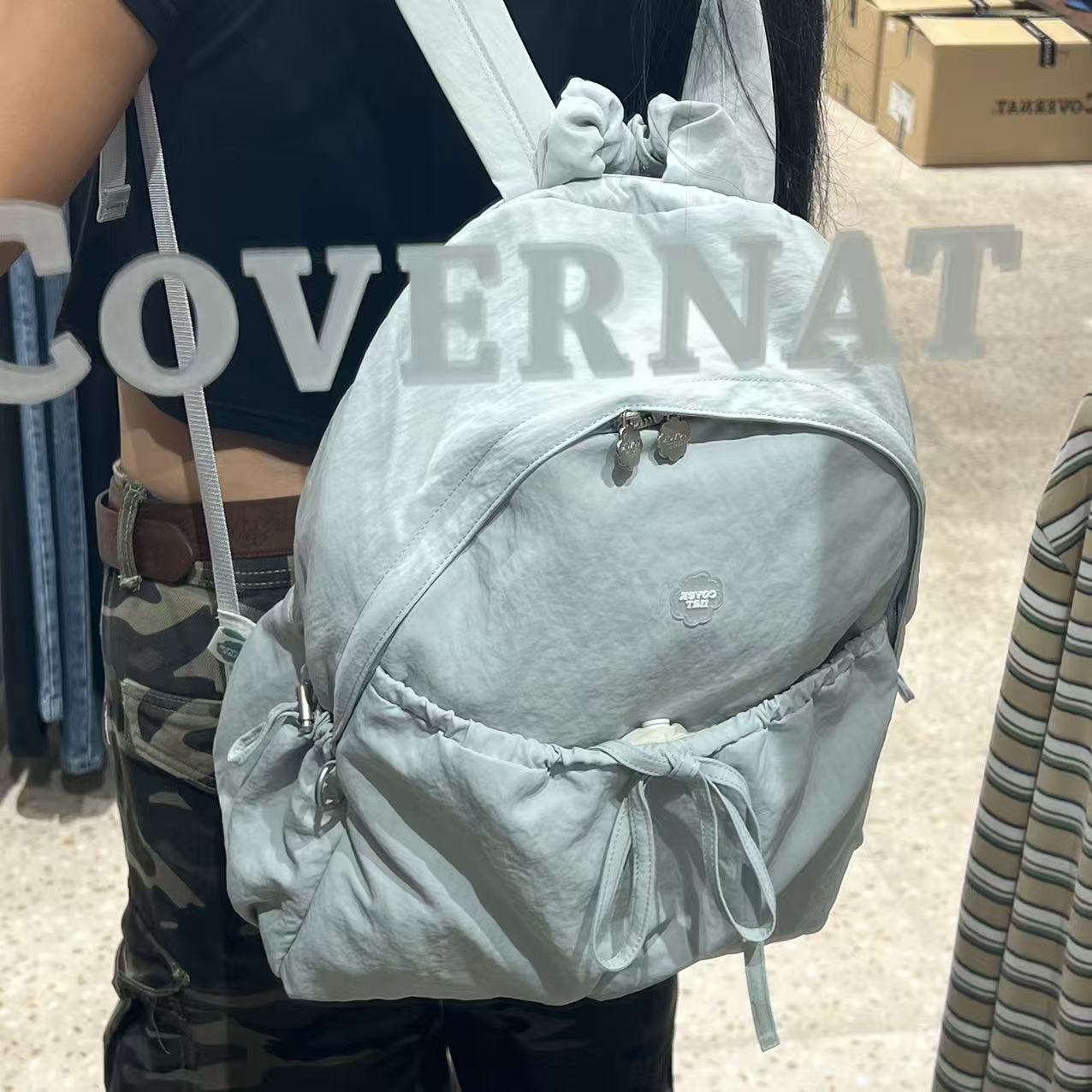 韓國 Covernat Cloverheart Shirring Nylon Backpack【CO002】
