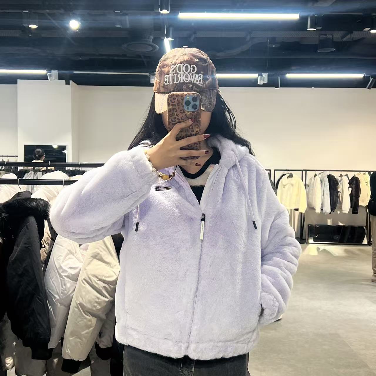 韓國 National Geographic Unisex Faux Fur Hooded Jacket【NG052】