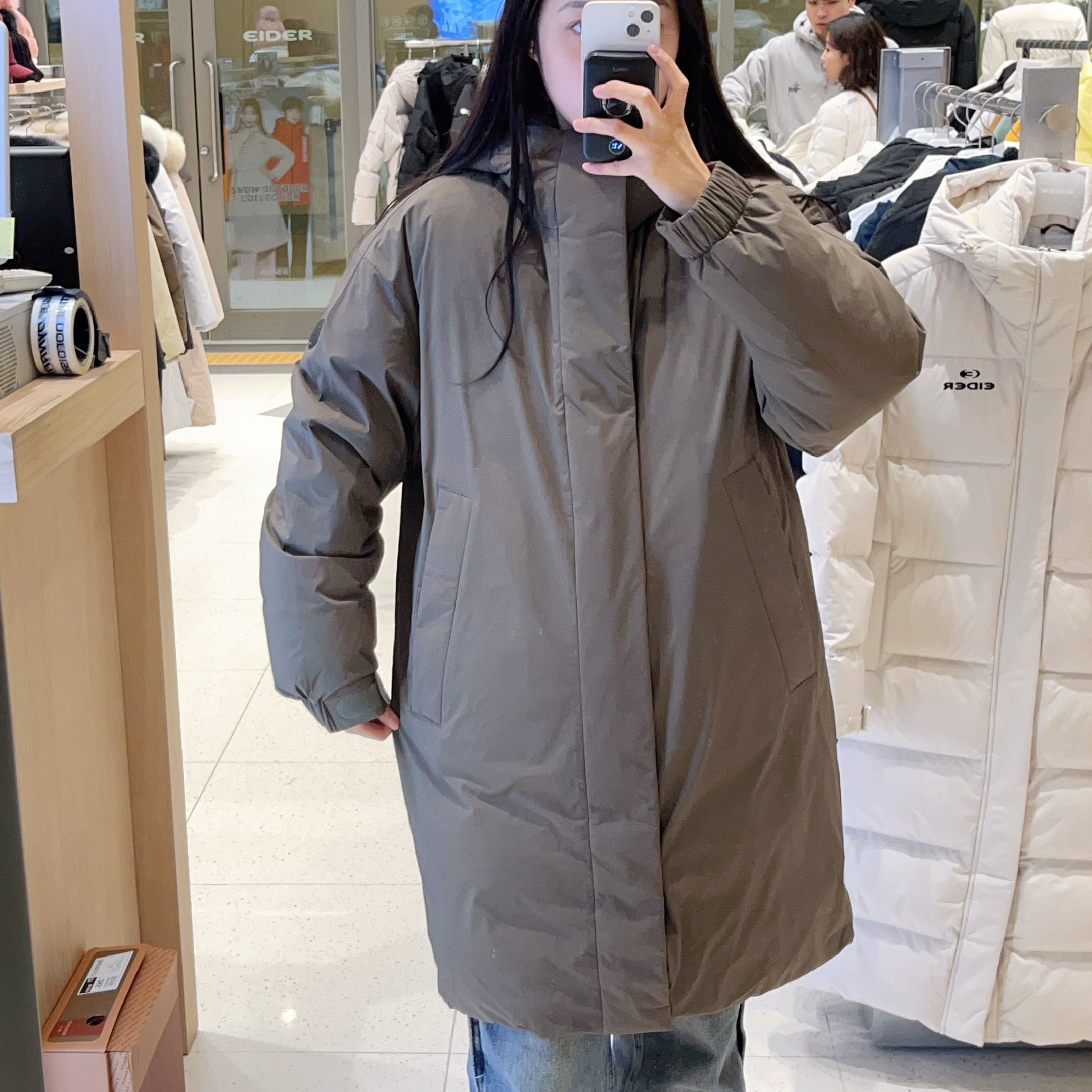 韓國 Eider Unisex Gram Thin Down Casual Long Padding Goose Down Jacket【ER034】