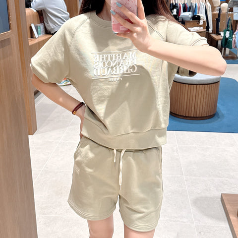 韓國 Marithe Francois Girbaud Women's CLASSIC LOGO HALF SWEATSHIRT【MF473】