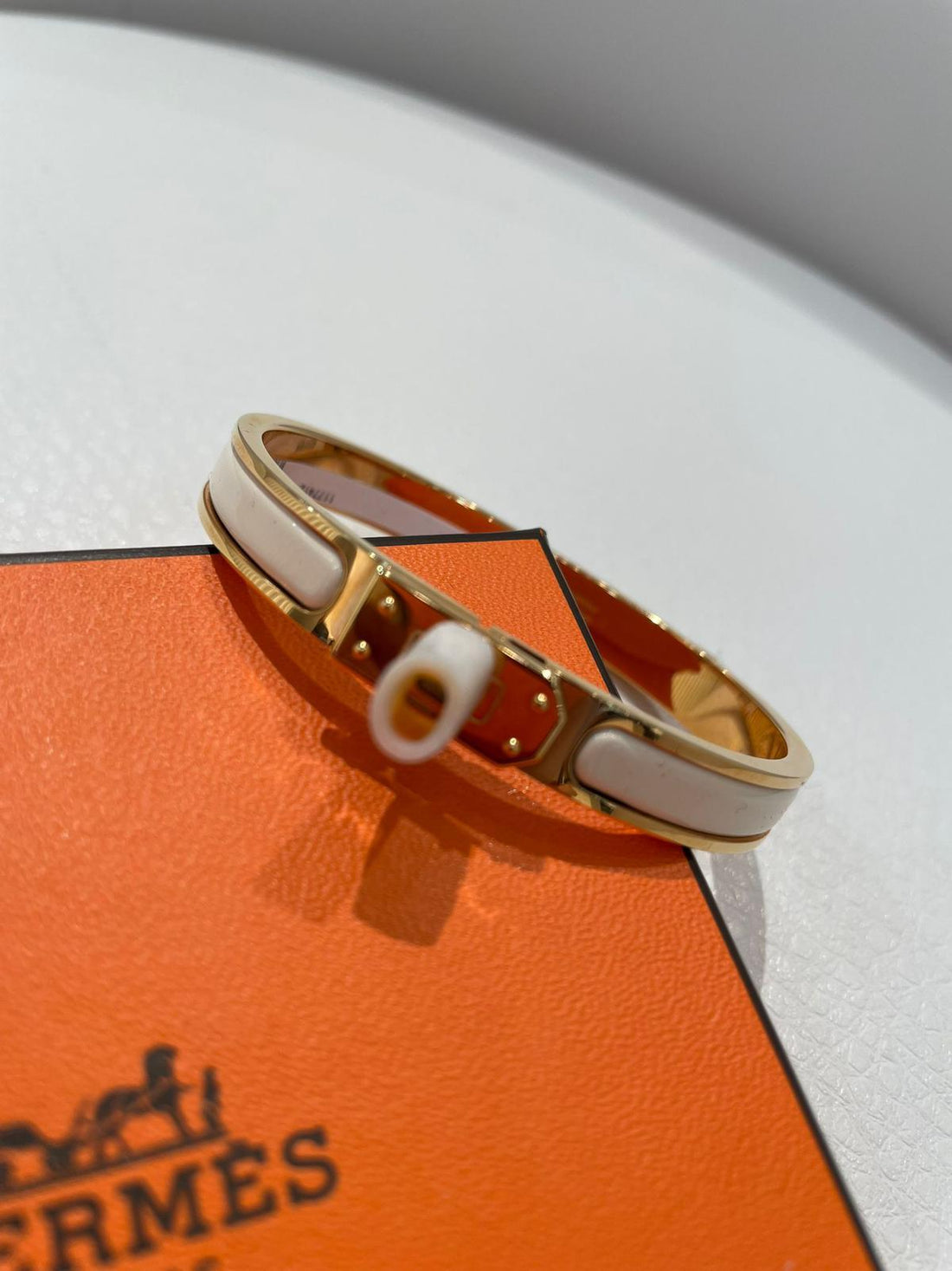 全新Kelly扣手鈪奶油白拼玫瑰金 【JS596】