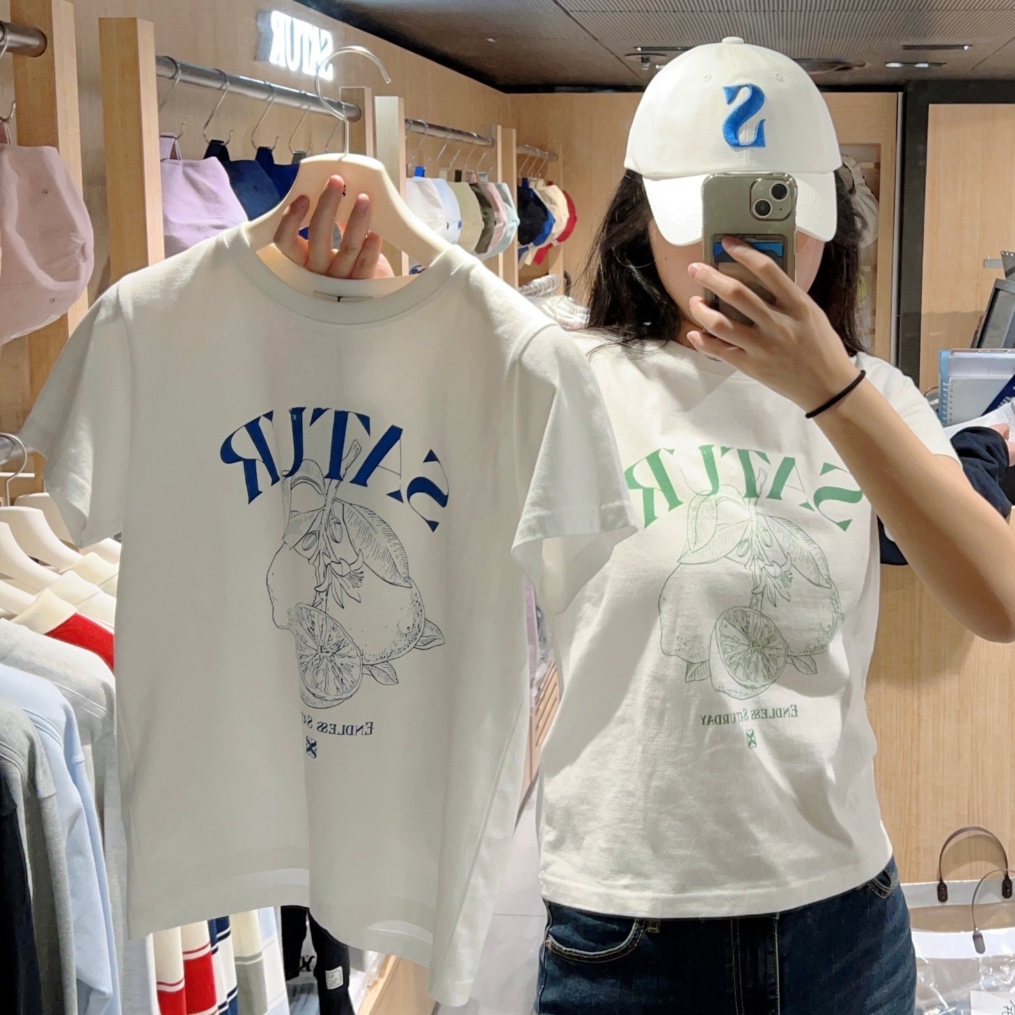 韓國 Satur Capri Citron Drawing Summer Graphic T-Shirt【SR098】