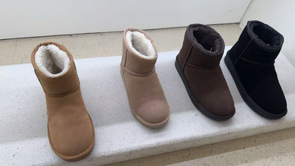 韓國 Sappun Jenli Natural Leather Fur-lined Shearling Boots (3cm) 短款【AU044】