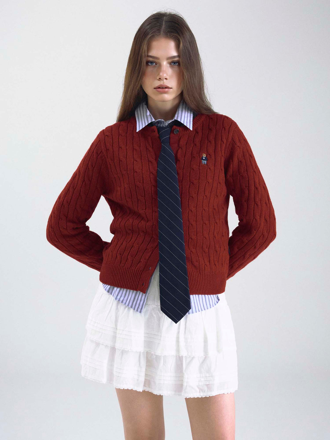 韓國 Who.A.U Steve Cable Cardigan【WA217】