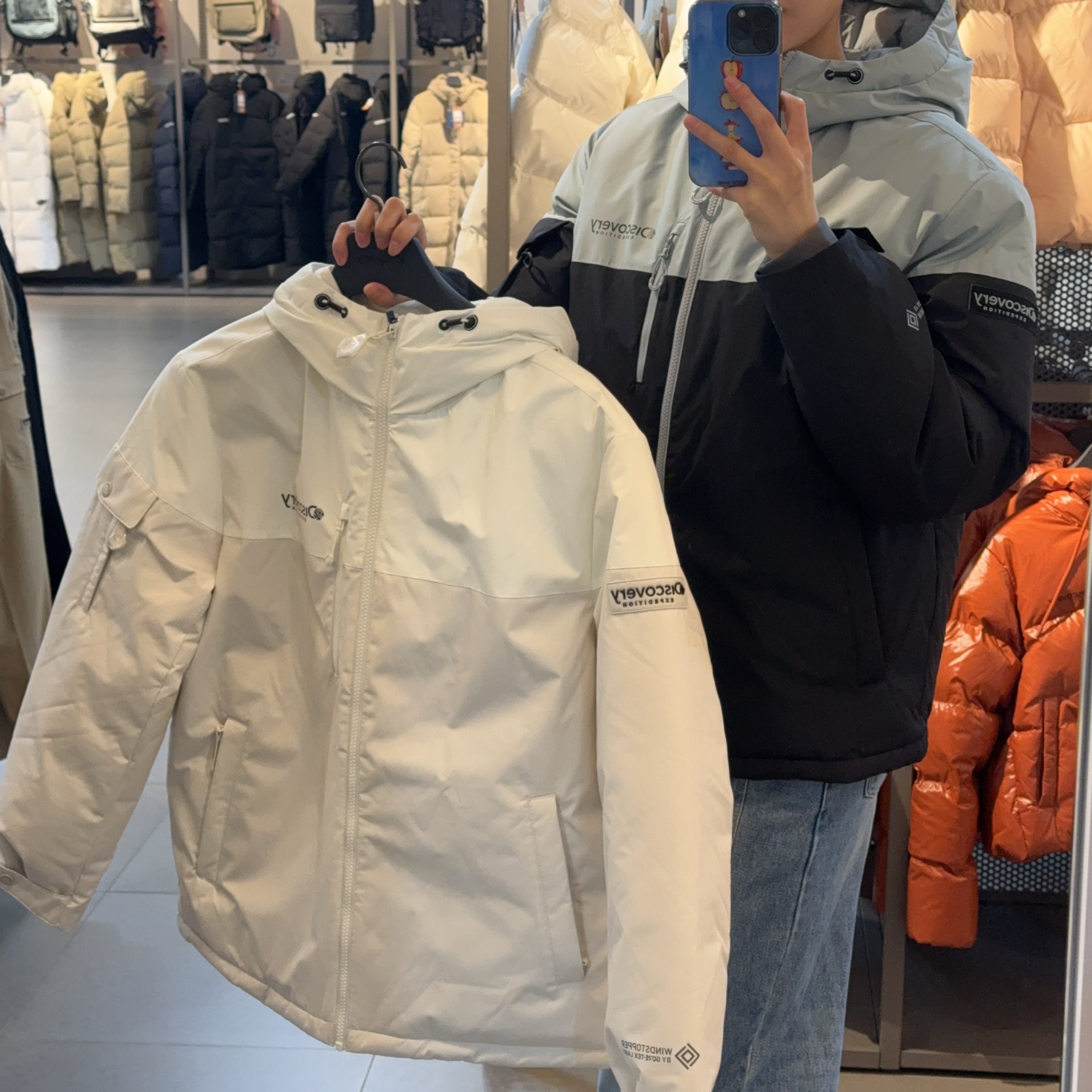 韓國 Discovery Bergen Gore Windstopper Colorblock Goose Down Short Padding (鵝絨)【DY178】