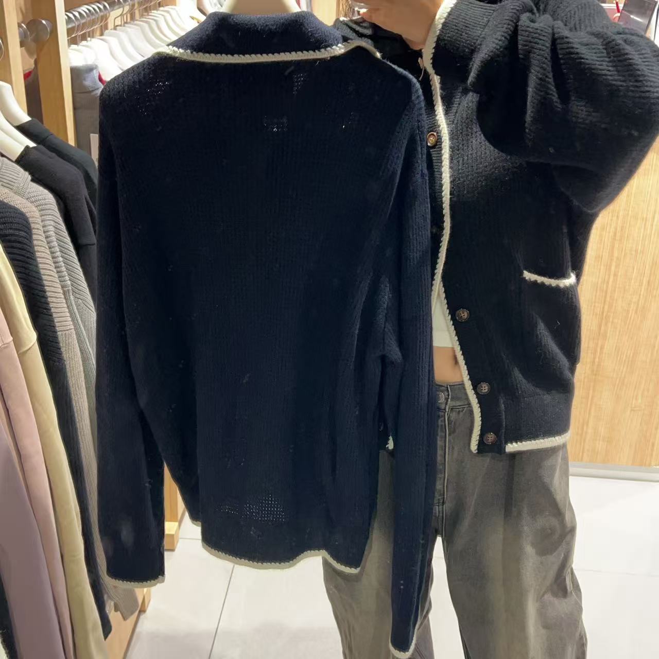 韓國 Satur Bluff Raccoon Collar Knit Cardigan【SR165】