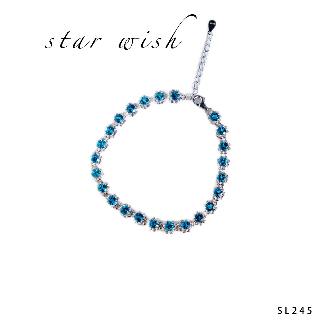 Star Wish S925銀 倫敦藍手鏈 SL245【SS484】