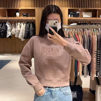 韓國 Marithe Francois Girbaud W Classic Logo Crop Sweatshirt 【MF259】