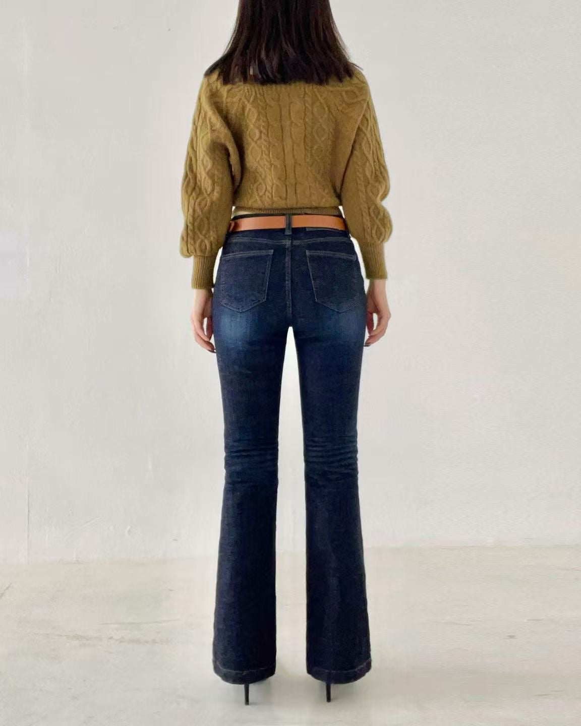 韓國 HowLuk 牛仔褲 刷薄毛  (冬季款)【H2519_1】