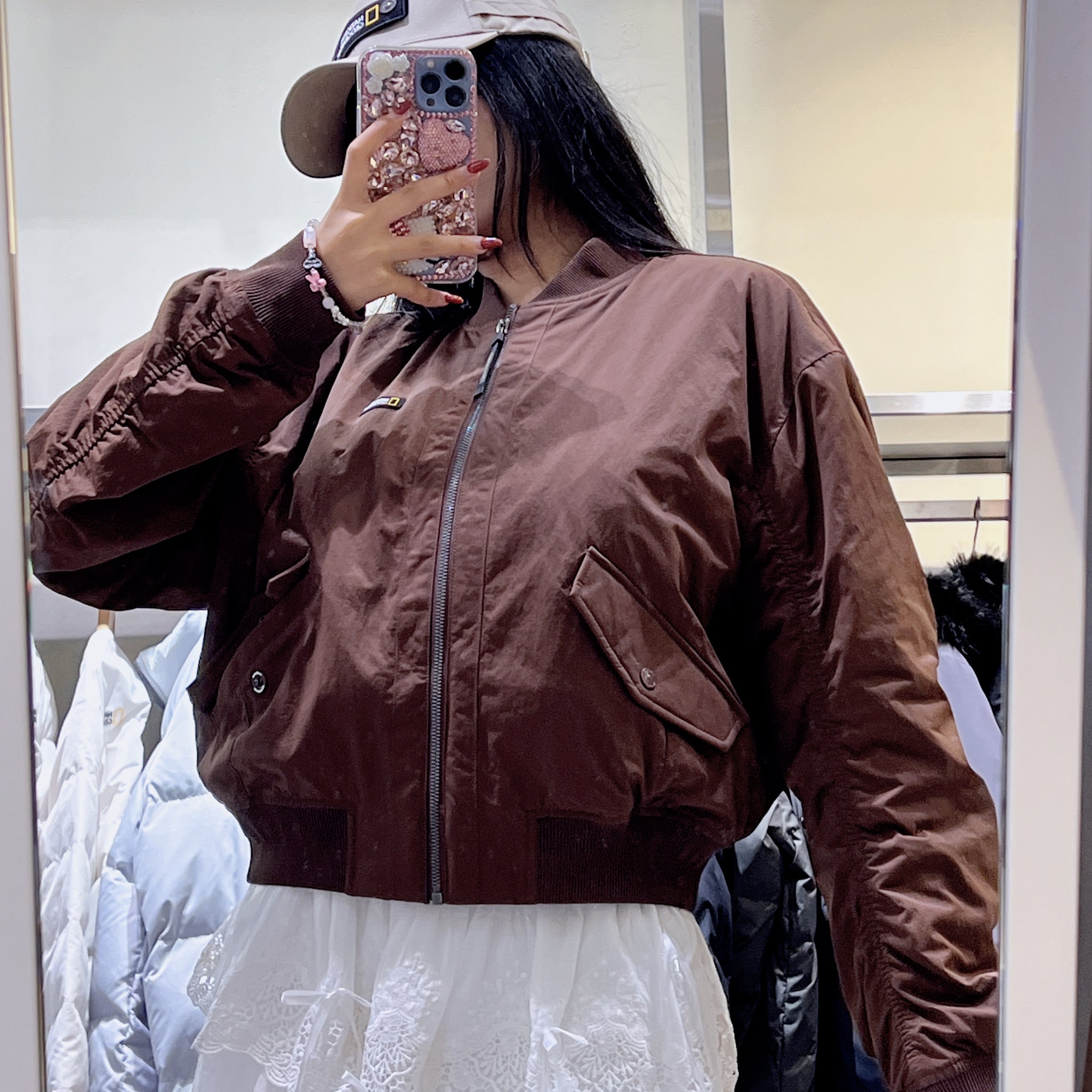 韓國 National Geographic Women's Anas Blue Jean Padded Short Jumper【NG824】