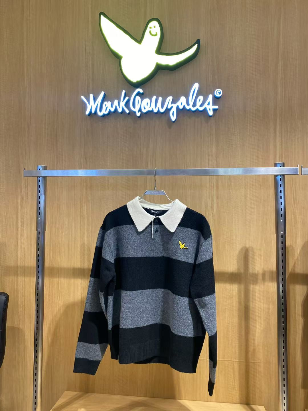 韓國 Mark Gonzales Angel Wappen Stripe Polo Knit【MG120】