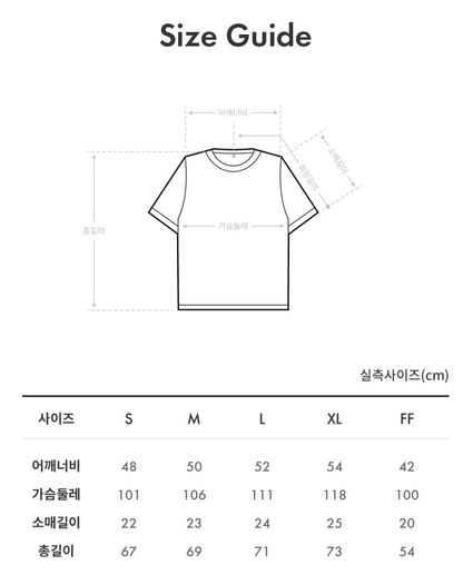 韓國 Guess Uni Semi Over Back Print Short Sleeve T-Shirt【GU002】