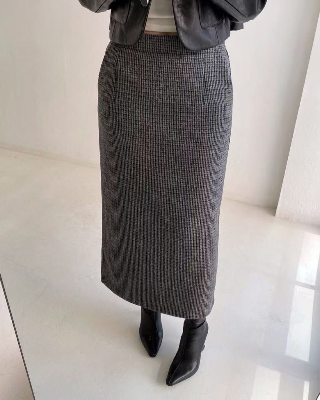 韓國 HowLuk 牛仔裙 刷薄毛  (冬季款)【H361】