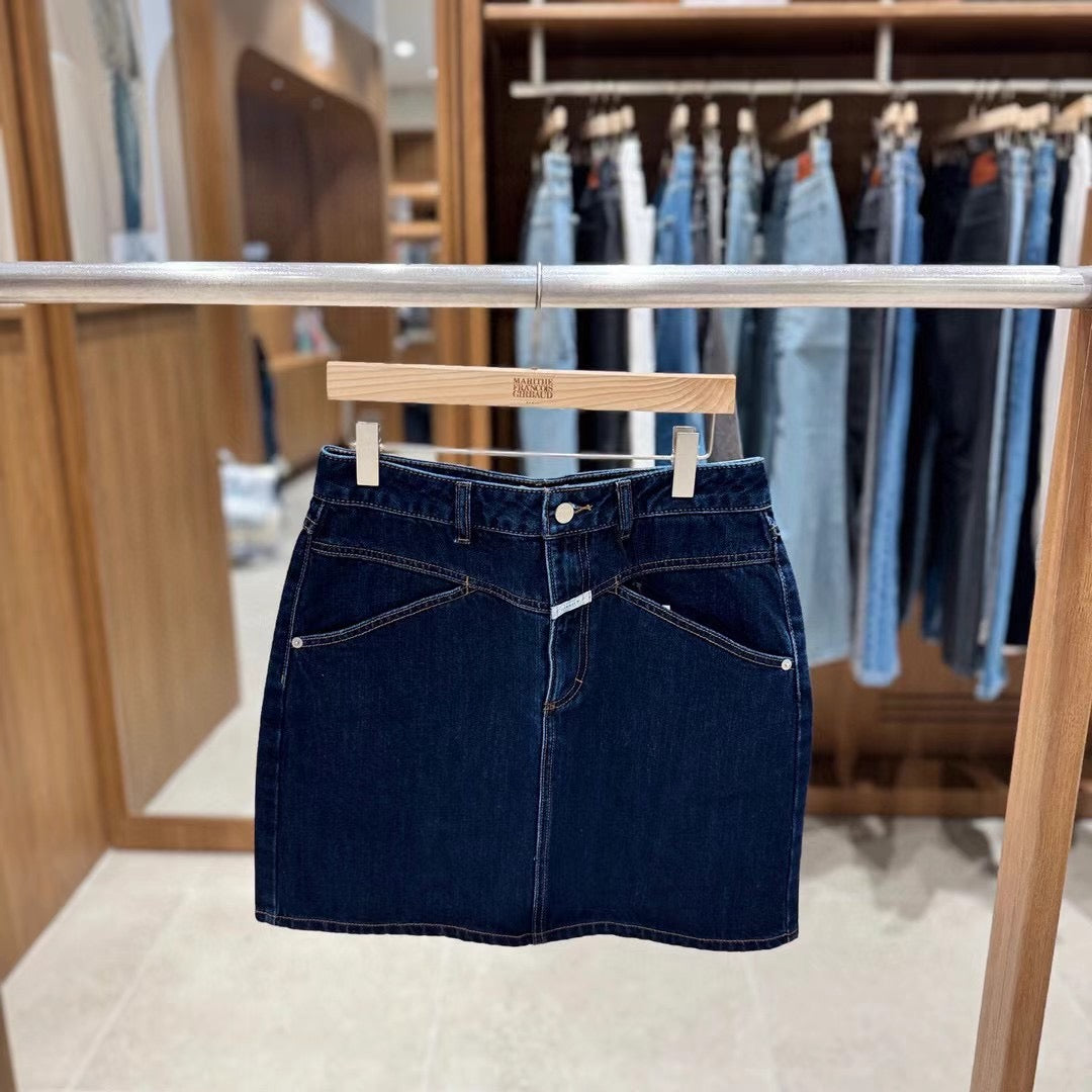 韓國 Marithe Francois Girbaud Women's STRAIGHT DENIM MINI SKIRT【MF483】
