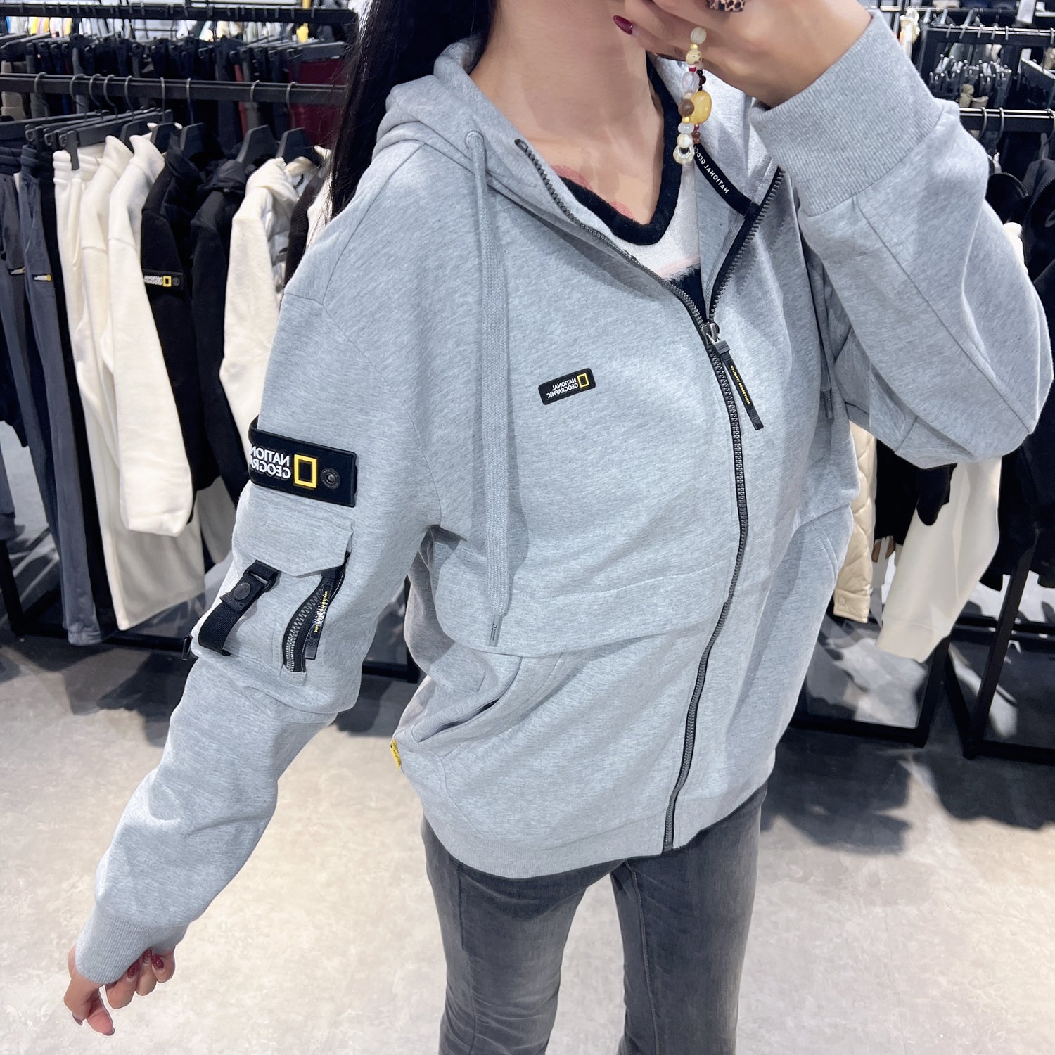 韓國 National Geographic Sullian Sleeveless Pocket Training Hoodie【NG095】