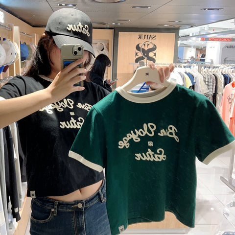 韓國 Satur Bon Voyage Ringer T-Shirt【SR092】
