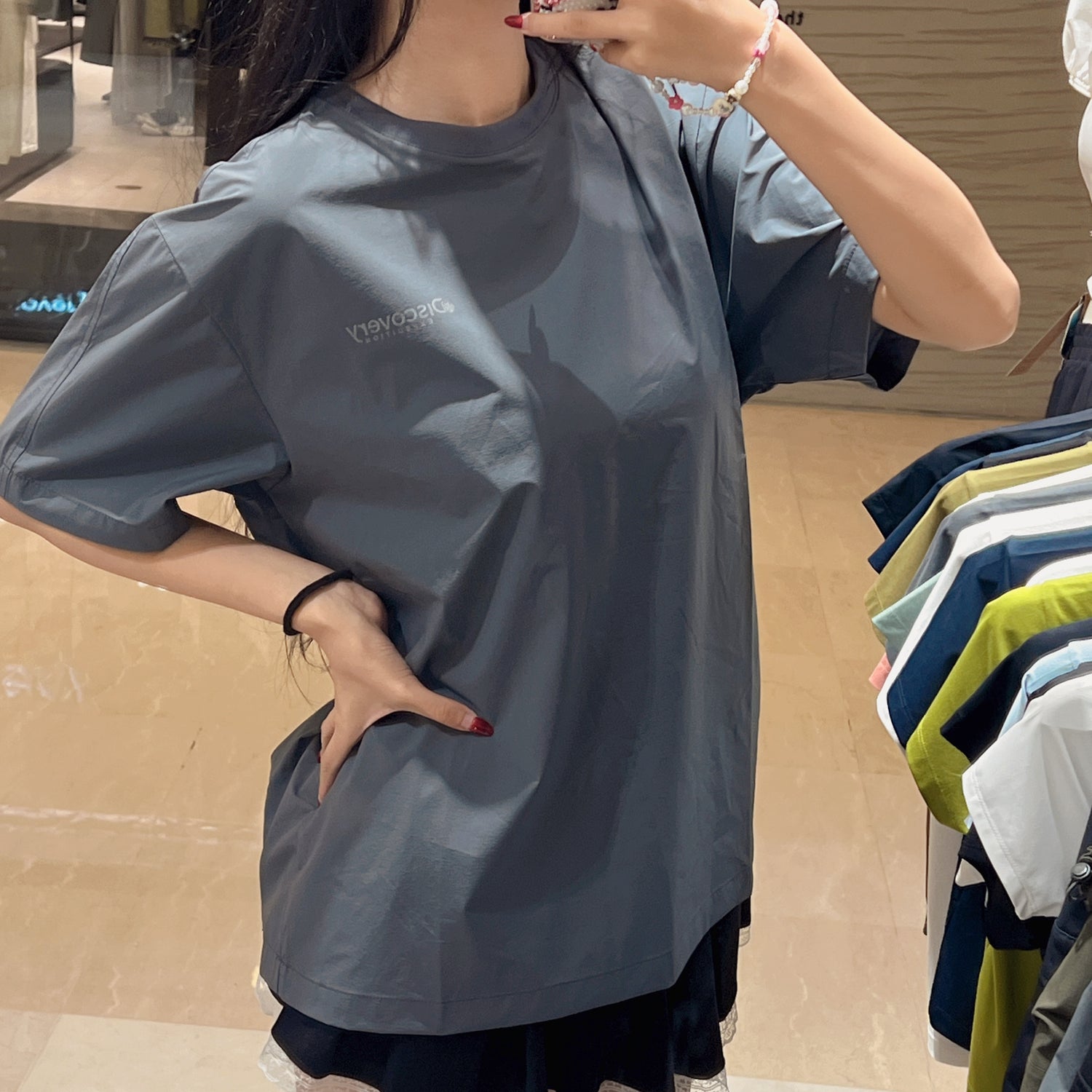 韓國 Discovery Fresh Event Woven Short Sleeve T-Shirt凉爽防晒面料【DY041】