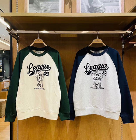韓國 Who.A.U Steve Raglan Sweatshirt【WA232】