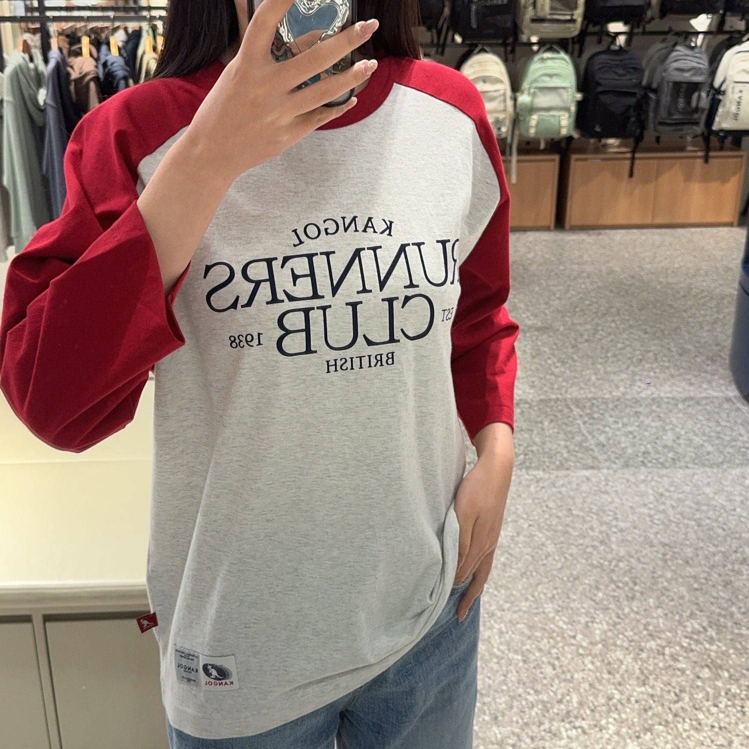 韓國 KANGOL Athlete Raglan Sleeve T-Shirt【KL165】