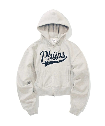 韓國 Phyps Women's Crop Startail Hooded Zip-Up【PS003】