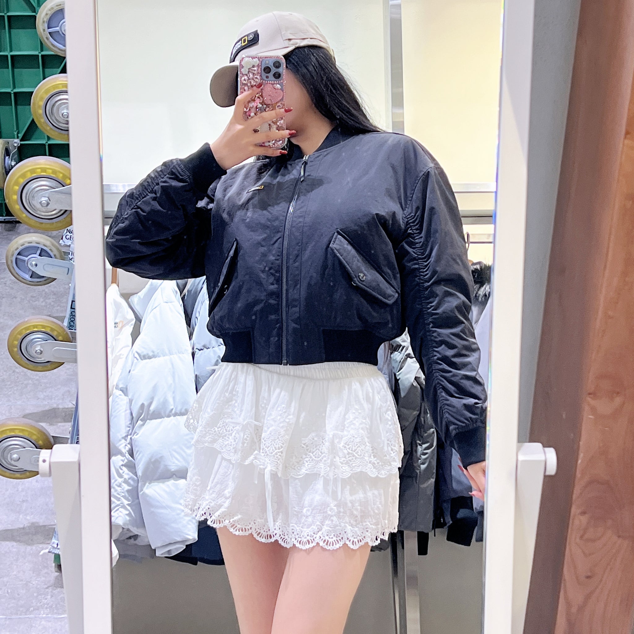 韓國 National Geographic Women's Anas Blue Jean Padded Short Jumper【NG824】