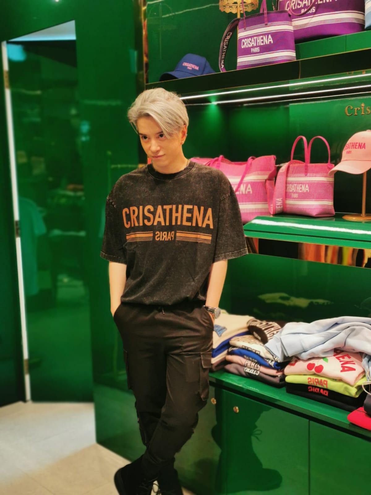 Crisathena Paris Stone Washed T-shirt【SM280】