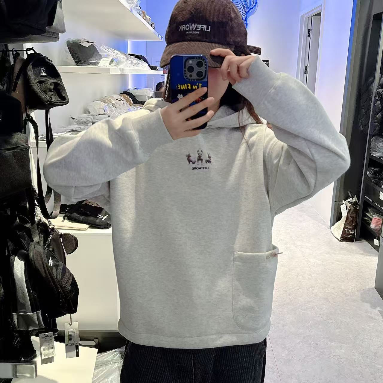 韓國 LifeWork Women's Lite Bonding 3D Radok Hooded T-Shirt (加絨款)【LW029】