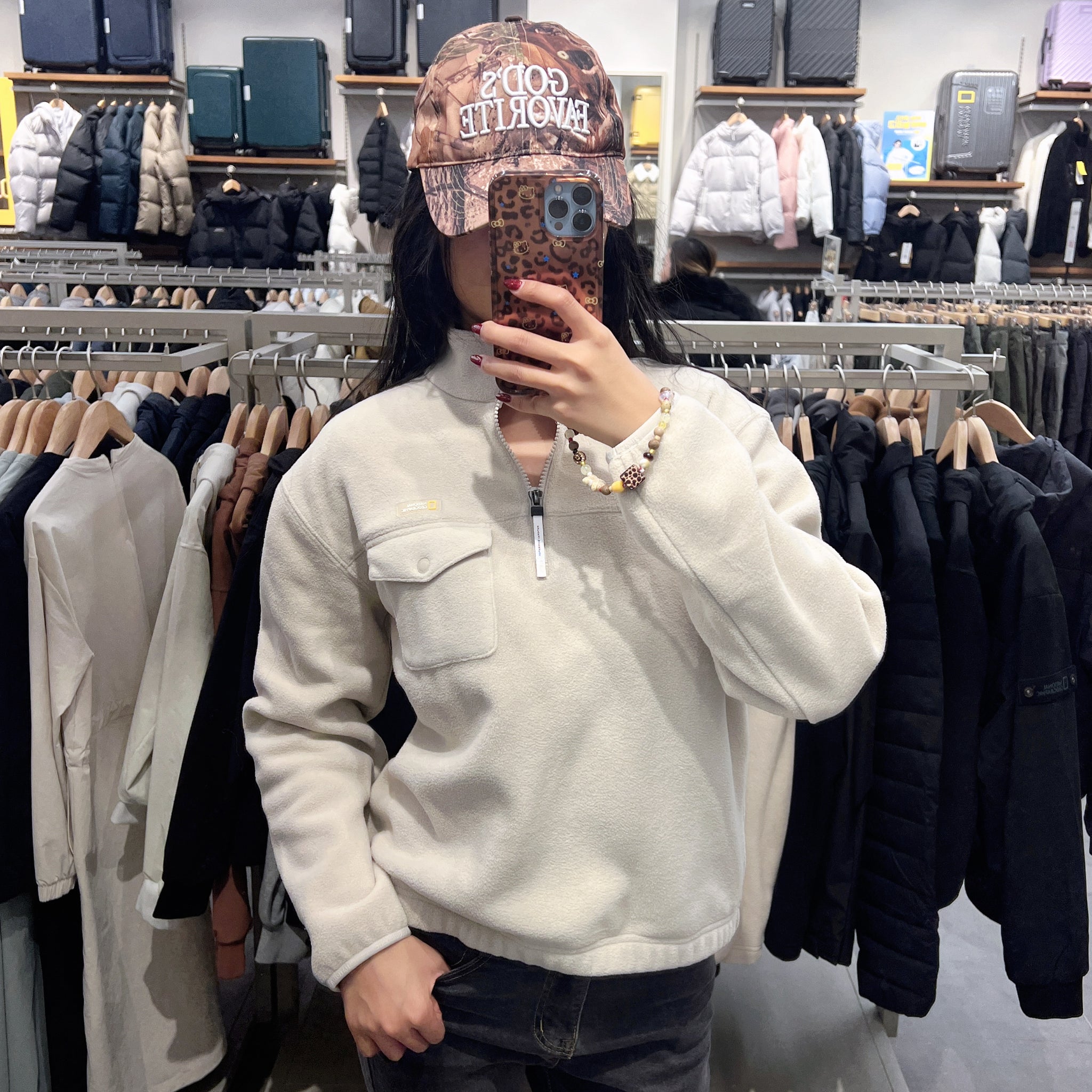 韓國 National Geographic Women's Puffin Micro Fleece High Neck Anorak【NG214】