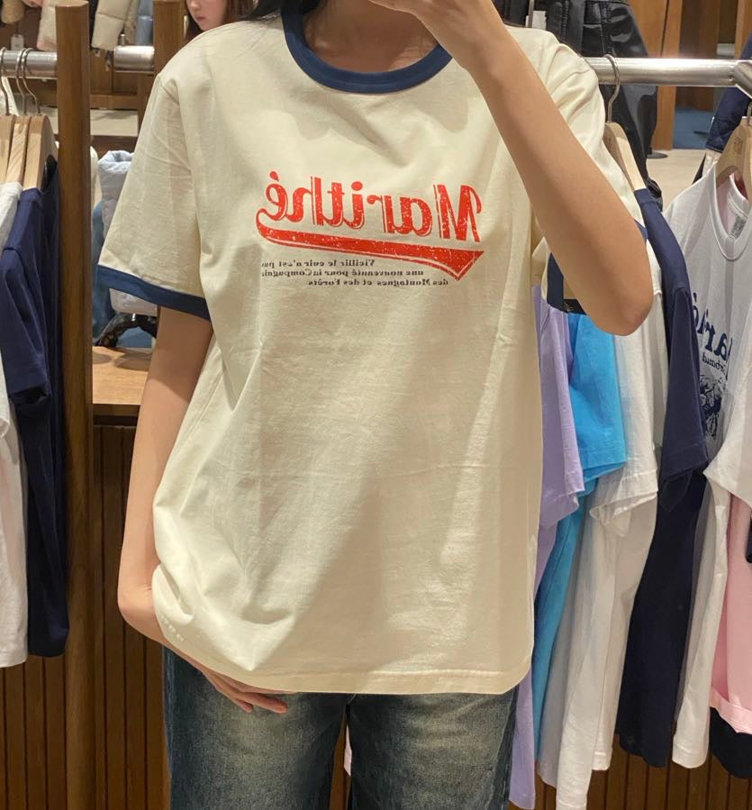 韓國 MFG M VINTAGE BASEBALL RINGER TEE 【MF162】