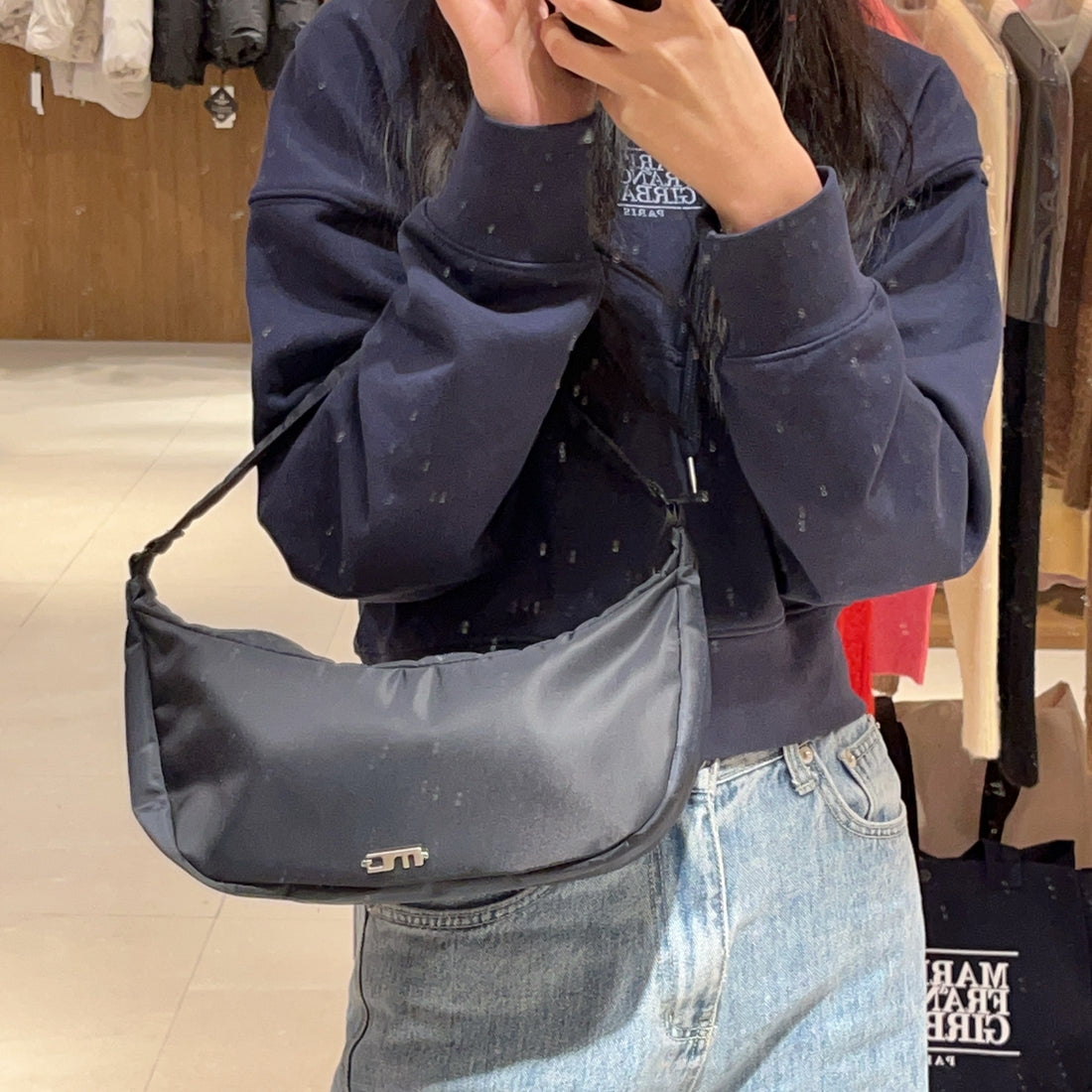 韓國 Marithe Francois Girbaud Metallic MG Logo Hobo Bag 【MF268】