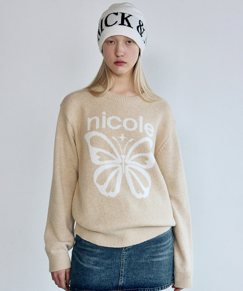 韓國 Nick Nicole Cashmere Butterfly Star Pullover 【NK023】