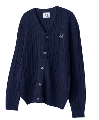 韓國 Mucent Helmsley V-Neck Cable Knit Cardigan【MU182】
