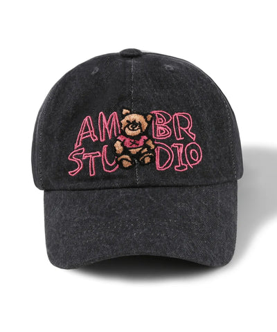 韓國 Ambler Smile Bear-Denim Ball Cap Baseball Cap【AR112】