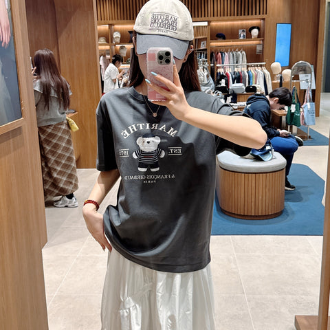 韓國 Marithe Francois Girbaud DOODLE BEAR IMAGE GRAPHIC TSHIRT【MF484】