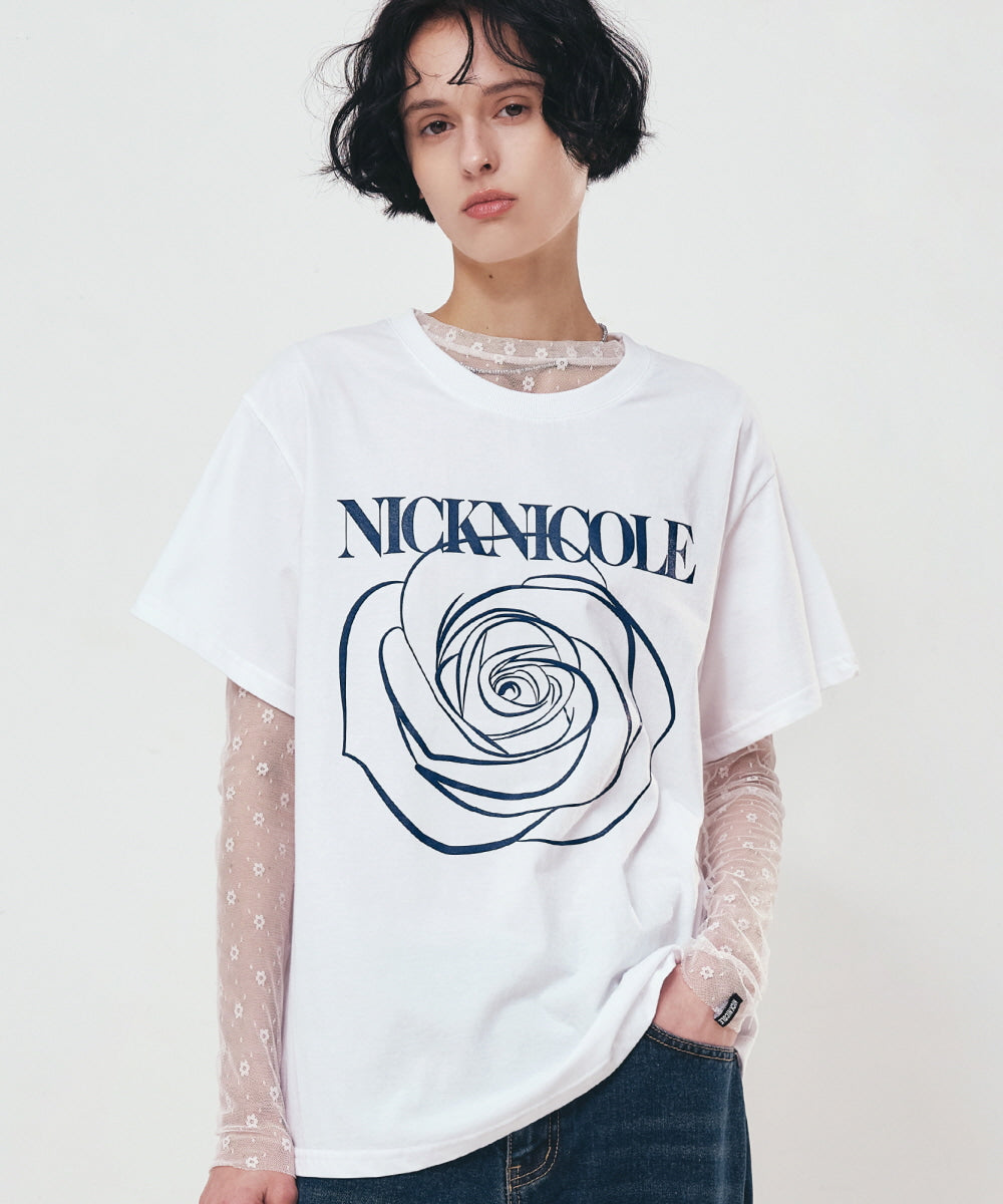 韓國 Nick Nicole Big Rose Sleeve Top【NK029】