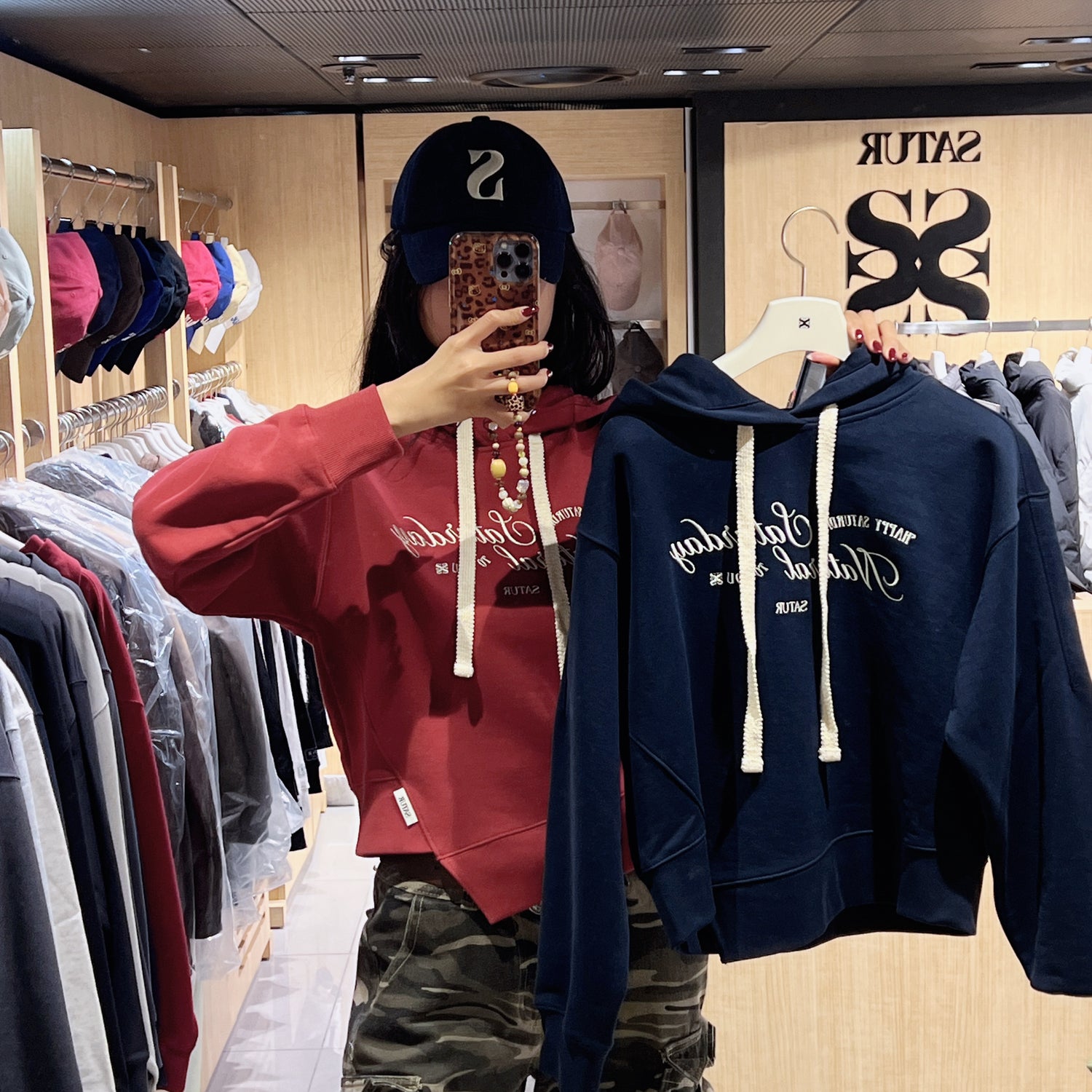 韓國 Satur Natural Saturday Crop Hoodie【SR226】