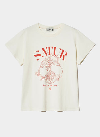 韓國 Satur Capri Citron Drawing Summer Graphic T-Shirt【SR007】