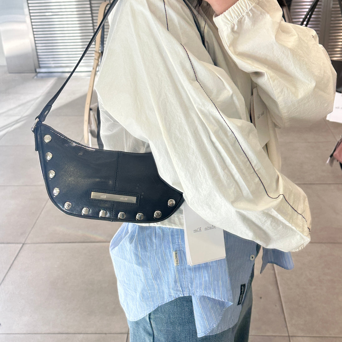 韓國 Matin Kim STUD LEATHER SHOULDER BAG【MK012】 - STT Mall HK 靚太網購
