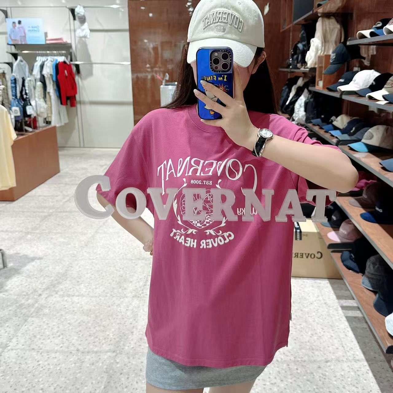 韓國 Covernat Women's Overfit Vintage Graphic T-Shirt【CO049】