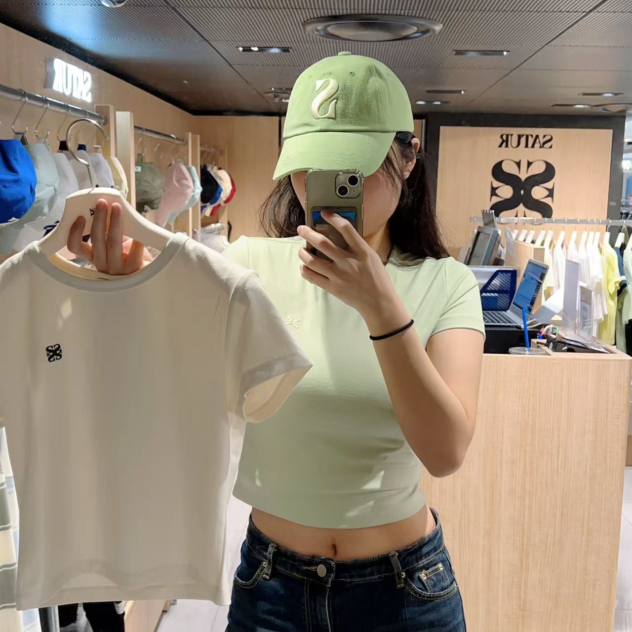 韓國 Satur Classic Crop T-shirt【SR090】